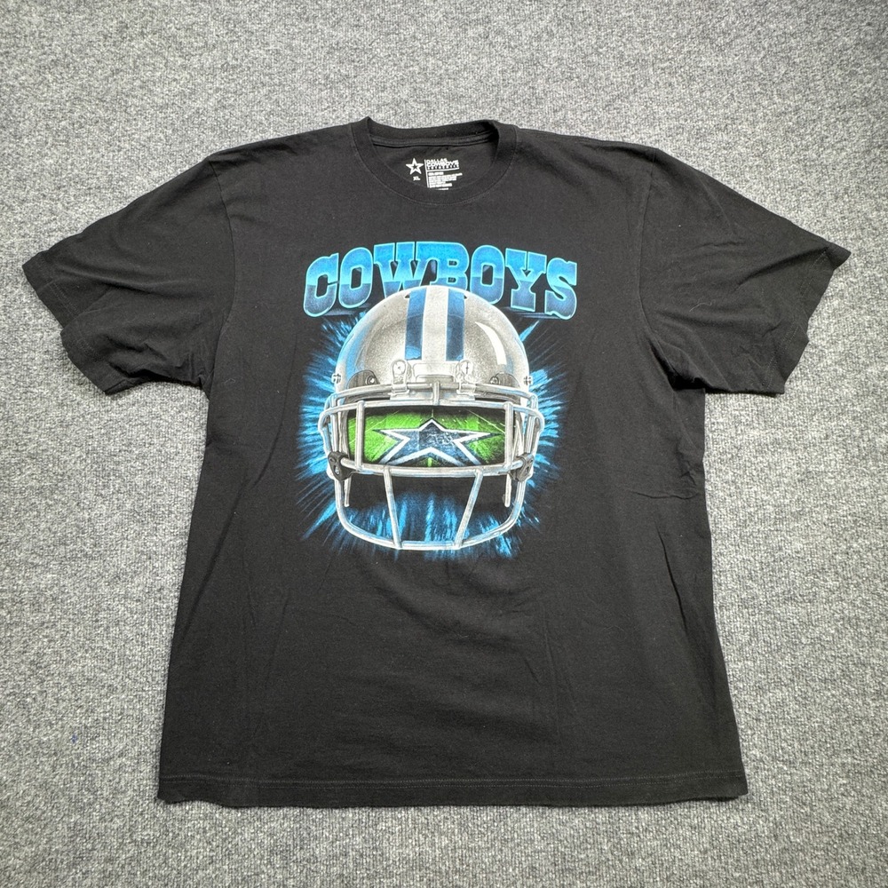 Dallas Cowboys Dallas Cowboys Authentic T Shirt Mens XL‎ Black Helmet Graphic